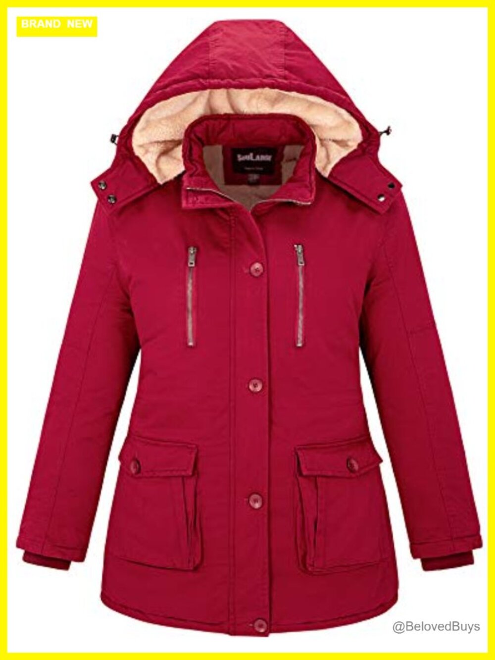 Women's Plus Size Thicken Cotton Fleece Coat Hooded Winter Jacket